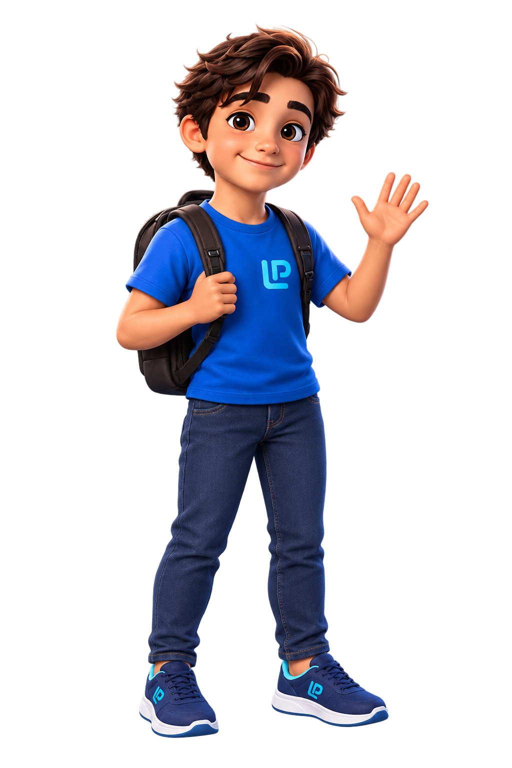 LEO com sua mochila, pronto para jogar